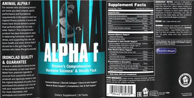 Alpha F label