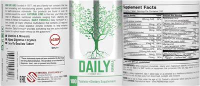 Daily Formula label