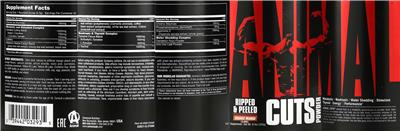 Animal Cuts Powder Orange Mango Flavor label