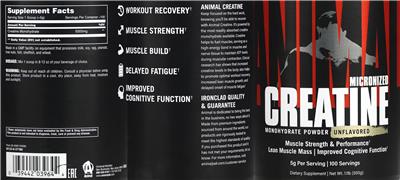 Animal Micronized Creatine Unflavored label