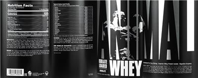 Animal Whey Chocolate label