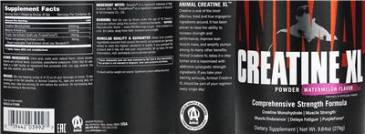Animal Creatine XL Watermelon Flavor label