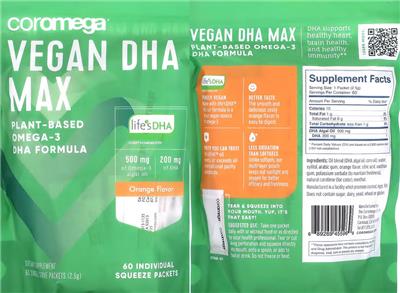 Vegan DHA Max label