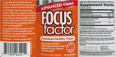 Focus Factor Advanced Vision label