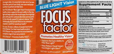 Focus Factor Blue Light Vision label