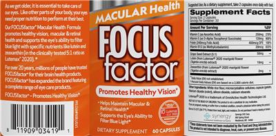 Focus Factor Macular Health label