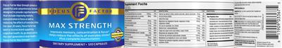 Focus Factor Max Strength label