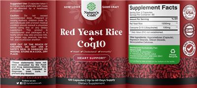 Red Yeast Rice + Coq10 label
