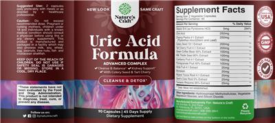 Uric Acid Formula label