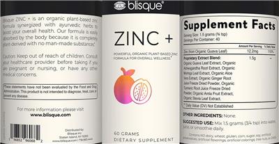 Zinc + label