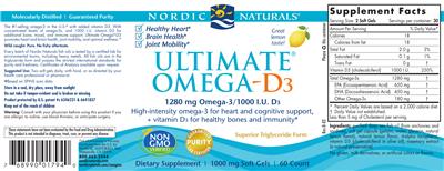 Ultimate Omega-D3 1280 mg/1000 I.U. Lemon label