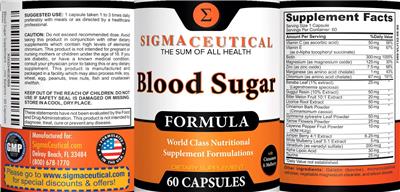 Blood Sugar Formula label