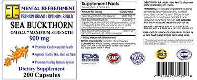 Sea Buckthorn 900 mg label