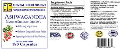 Ashwagandha 900 mg label