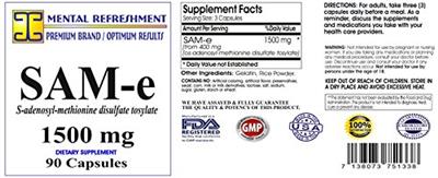SAM-e 1500 mg label