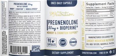 Pregnenolone 50 mg label