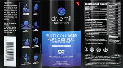 Multi Collagen Peptides plus Hyaluronic Acid Unflavored label