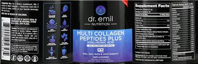 Multi Collagen Peptides plus Hyaluronic Acid Unflavored label