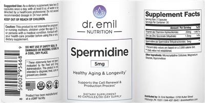 Spermidine 5 mg label