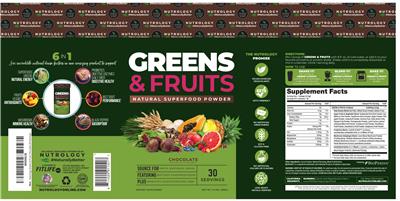 Greens & Fruits Chocolate label