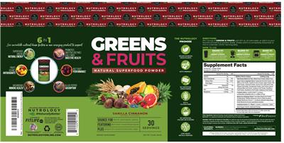 Greens & Fruits Vanilla Cinnamon label