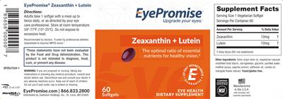 Zeaxanthin + Lutein label