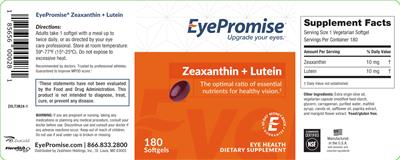 Zeaxanthin + Lutein label
