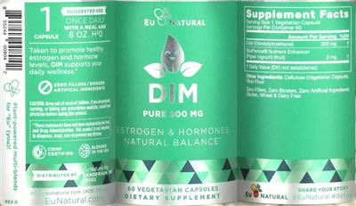 DIM Pure 200 mg label