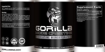 Gorilla Mode Creatine label