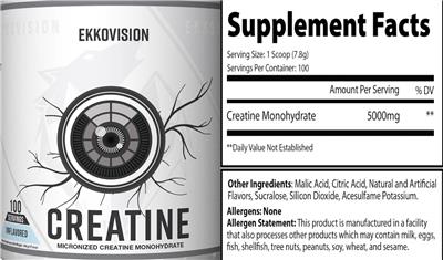 Creatine Unflavored label