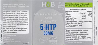 5-HTP 50 mg label