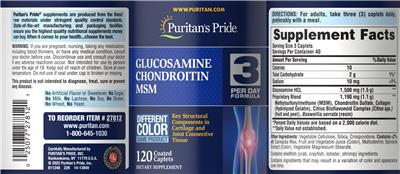 Glucosamine Chondroitin MSM label