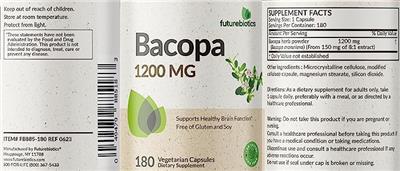 Bacopa 1200 mg label