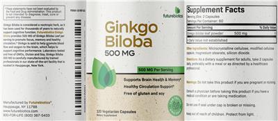 Ginkgo biloba 500 mg label
