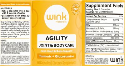 Agility Joint & Body Care label