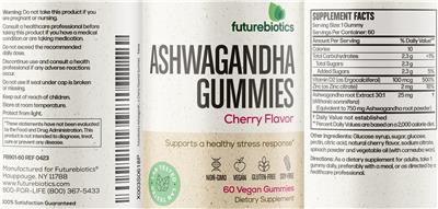 Ashwagandha Gummies Cherry Flavor label