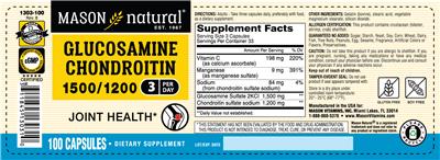 Glucosamine Chondroitin 1500/1200 label