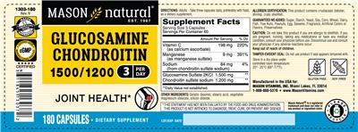 Glucosamine Chondroitin 1500/1200 label