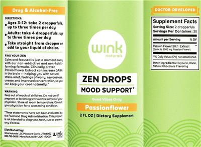 Zen Drops Mood Support Passionflower label