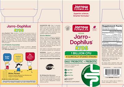 Jarro-Dophilus Kids 1 Billion CFU Raspberry label