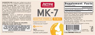 MK-7 90 mcg label