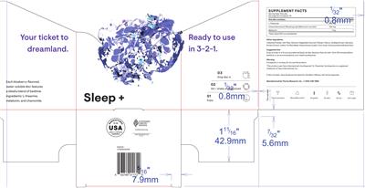 Sleep + Blueberry Flavored label