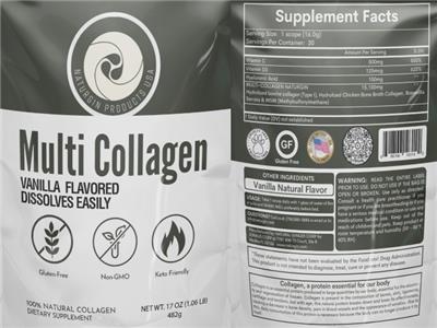Multi Collagen Vanilla Flavored label