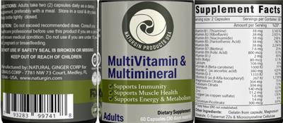 MultiVitamin & Multimineral label