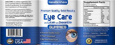 Eye Care Gummies label