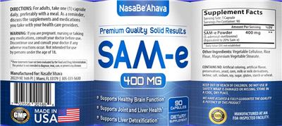SAM-e 400 mg label