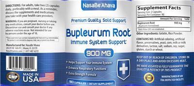 Bupleurum Root 900 mg label