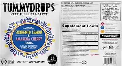 Tummydrops Ginger Variety Pack label