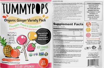 Tummypops Organic Ginger Variety Pack label