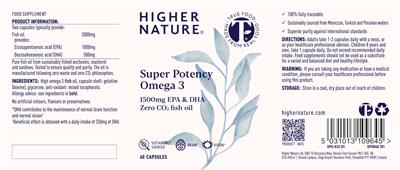 Super Potency Omega 3 label